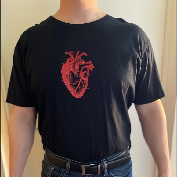 American Apparel, Anatomy of a heart T-shirt, new condition. Sz: XXL - Picture 3 of 6